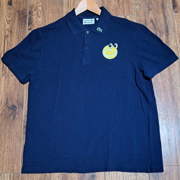 Lacoste by Yazbukey Men's Navy Short Sleeve Cotton Pique Polo Shirt Size 5 Large - Picture 7 of 11